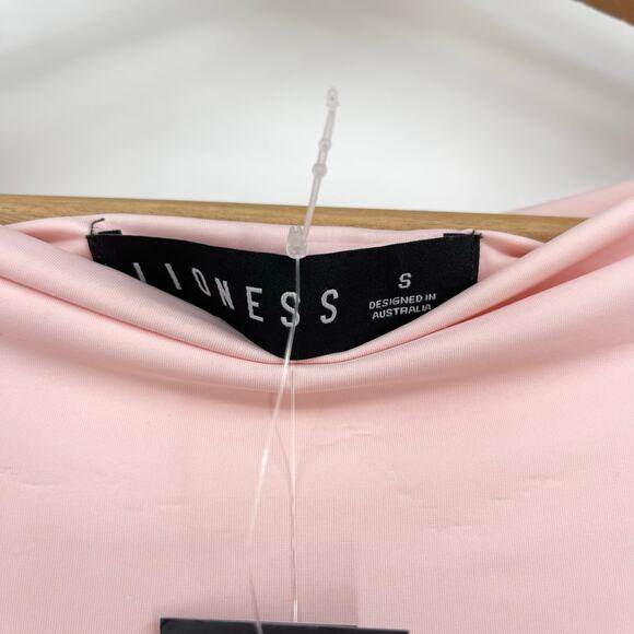 LIONESS | NWT Glory Mini Dress in Blush Pink Long Sleeve Boat Neck Jersey S - Picture 5 of 13